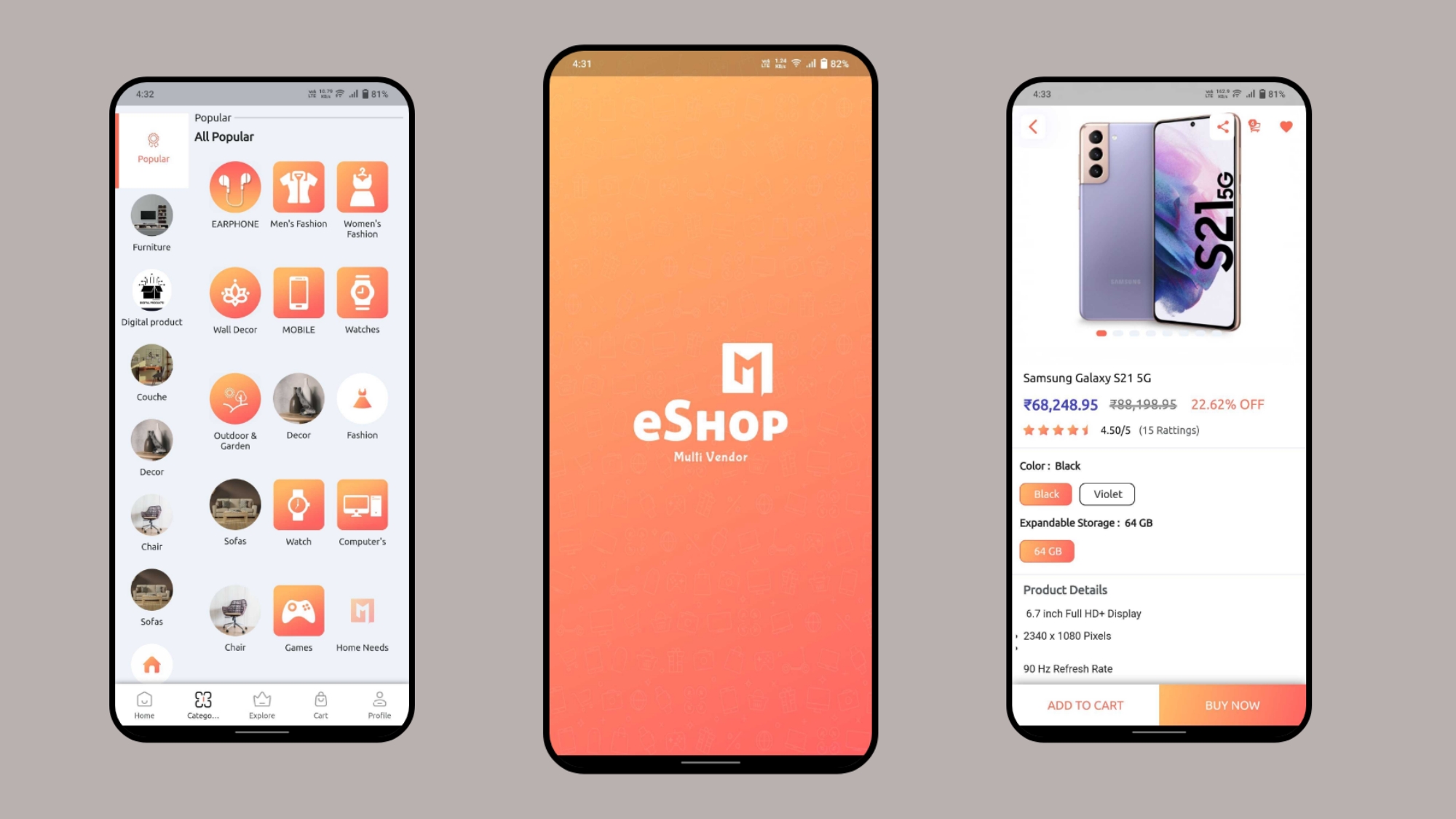 E-Commerce Vendor Custom Mobile App
