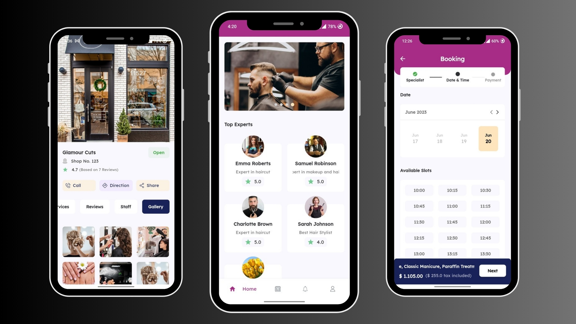Salon & Spa Management Custom Mobile App
