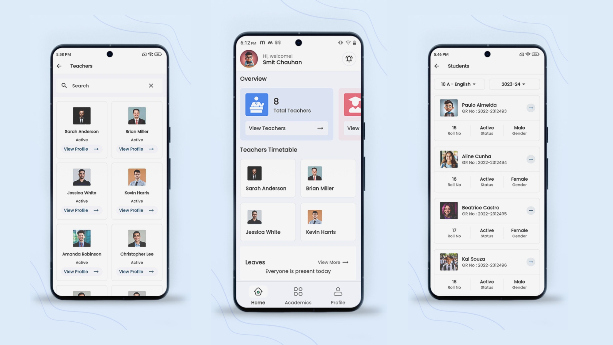 Virtual School Management Custom Mobile App